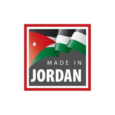 Ürdün bayrağı, beyaz arkaplanda vektör illüstrasyonu