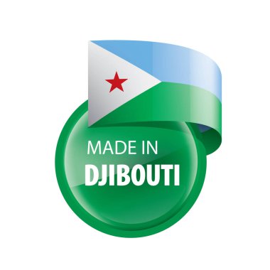 Cibuti bayrağı, beyaz bir arka plan üzerinde vektör çizim