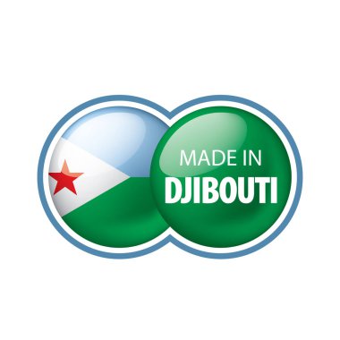 Cibuti bayrağı, beyaz bir arka plan üzerinde vektör çizim