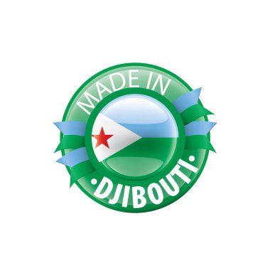 Cibuti bayrağı, beyaz bir arka plan üzerinde vektör çizim