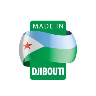 Cibuti bayrağı, beyaz bir arka plan üzerinde vektör çizim