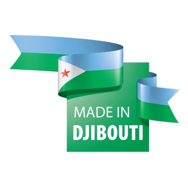 Cibuti bayrağı, beyaz bir arka plan üzerinde vektör çizim