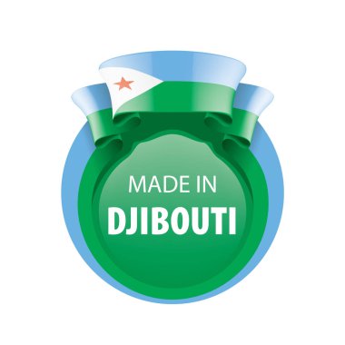 Cibuti bayrağı, beyaz bir arka plan üzerinde vektör çizim