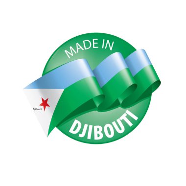 Cibuti bayrağı, beyaz bir arka plan üzerinde vektör çizim