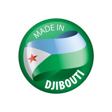 Cibuti bayrağı, beyaz bir arka plan üzerinde vektör çizim