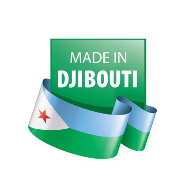 Cibuti bayrağı, beyaz bir arka plan üzerinde vektör çizim