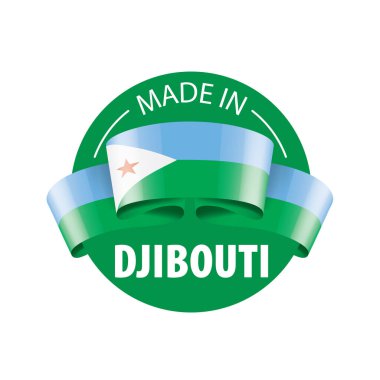 Cibuti bayrağı, beyaz bir arka plan üzerinde vektör çizim