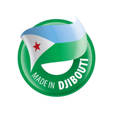 Cibuti bayrağı, beyaz bir arka plan üzerinde vektör çizim