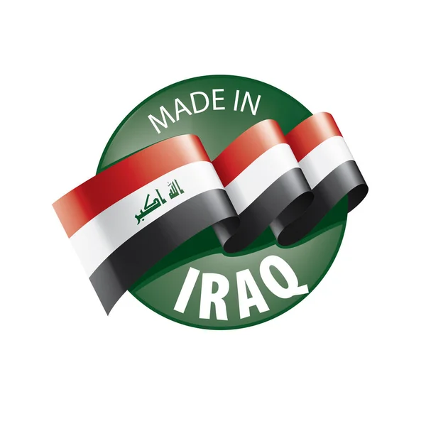 Bandiera irachena, illustrazione vettoriale su sfondo bianco — Vettoriale Stock