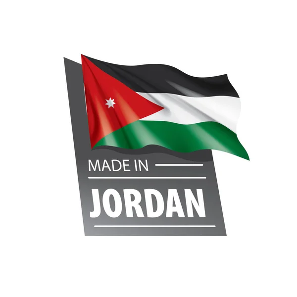 Jordanië vlag, vector illustratie op een witte achtergrond — Stockvector