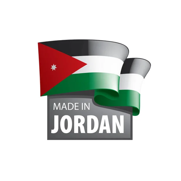 Jordanië vlag, vector illustratie op een witte achtergrond — Stockvector