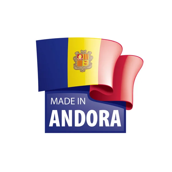 Andora vlag, vectorillustratie op een witte achtergrond — Stockvector