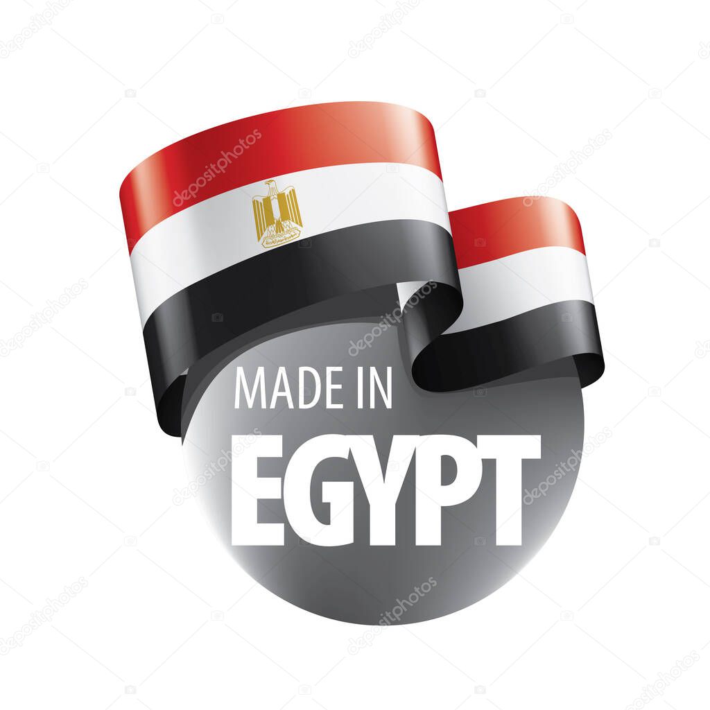 Egypt flag, vector illustration on a white background