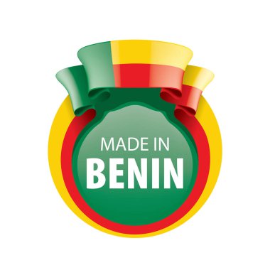 Benin bayrağı, beyaz bir arka plan üzerinde vektör çizim