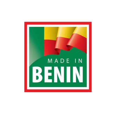 Benin bayrağı, beyaz bir arka plan üzerinde vektör çizim