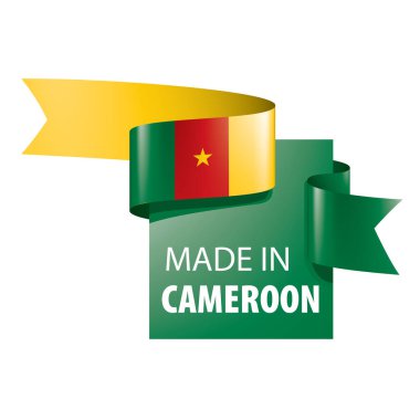 Kamerun bayrağı, beyaz bir arka plan üzerinde vektör çizim