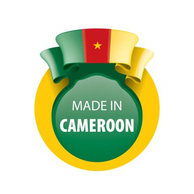 Kamerun bayrağı, beyaz bir arka plan üzerinde vektör çizim