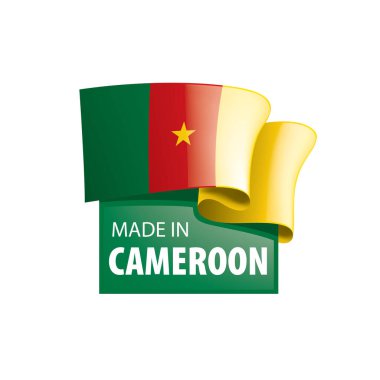 Kamerun bayrağı, beyaz bir arka plan üzerinde vektör çizim