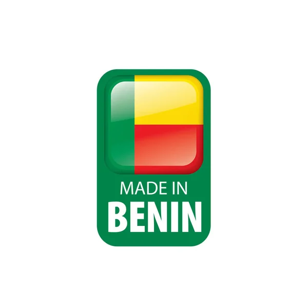 Benin-Flagge, Vektorabbildung auf weißem Hintergrund — Stockvektor