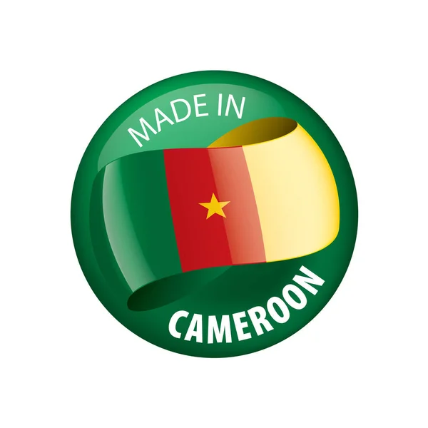 Bandera de Camerún, ilustración vectorial sobre fondo blanco — Vector de stock