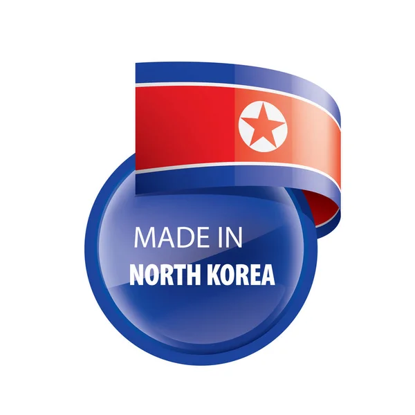 Bandeira da Coreia do Norte, ilustração vetorial sobre um fundo branco — Vetor de Stock