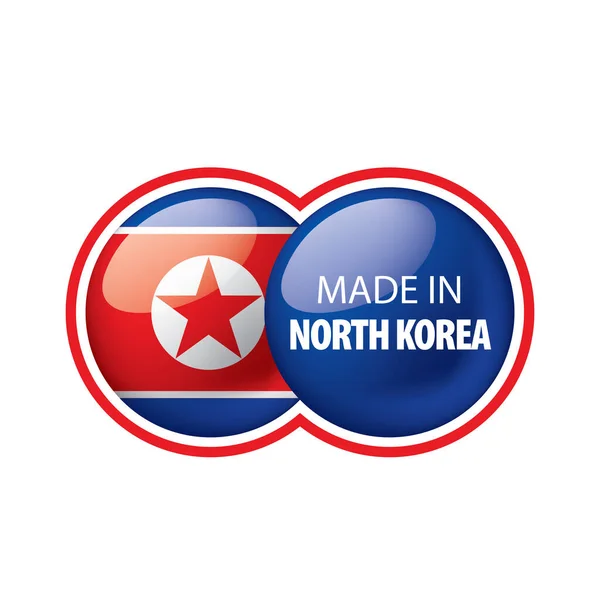 Bandeira da Coreia do Norte, ilustração vetorial sobre um fundo branco — Vetor de Stock