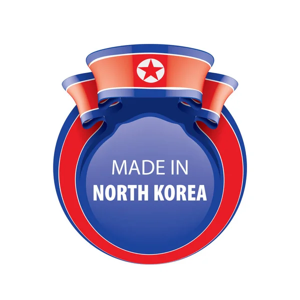 Bandeira da Coreia do Norte, ilustração vetorial sobre um fundo branco —  Vetores de Stock