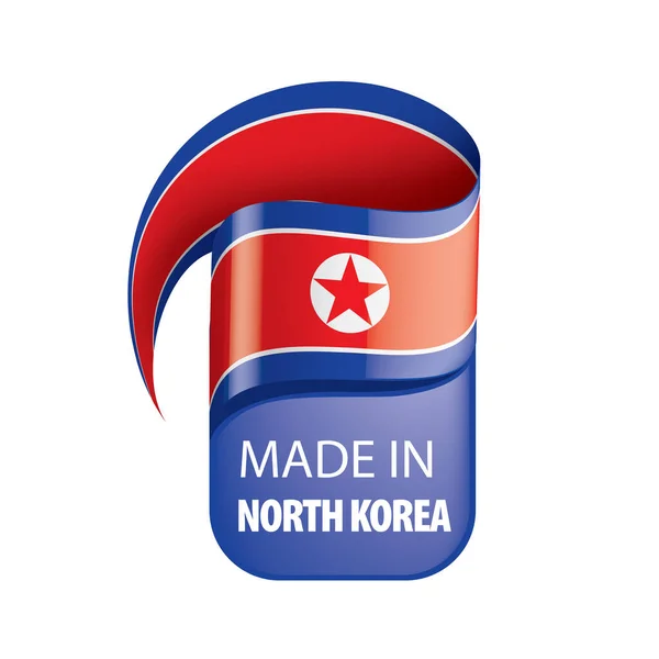 Bandeira da Coreia do Norte, ilustração vetorial sobre um fundo branco —  Vetores de Stock