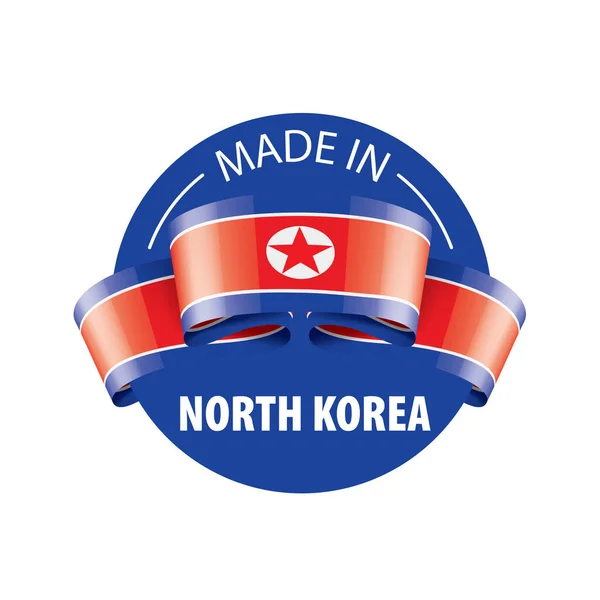 Bandeira da Coreia do Norte, ilustração vetorial sobre um fundo branco — Vetor de Stock