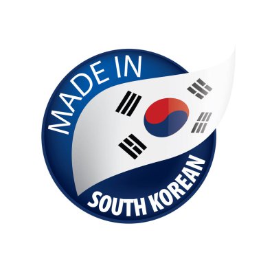 Güney Kore bayrağı, beyaz bir arka plan üzerinde vektör çizim