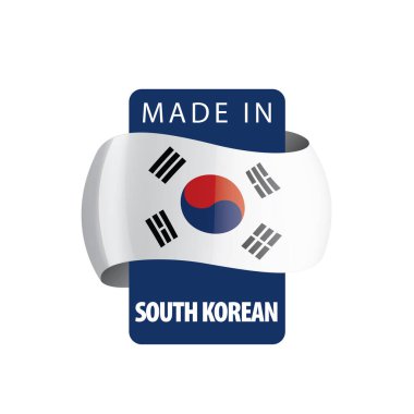 Güney Kore bayrağı, beyaz bir arka plan üzerinde vektör çizim