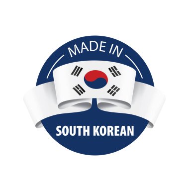 Güney Kore bayrağı, beyaz bir arka plan üzerinde vektör çizim