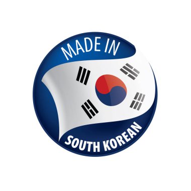 Güney Kore bayrağı, beyaz bir arka plan üzerinde vektör çizim