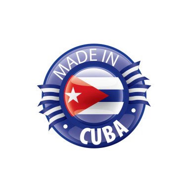 Küba bayrağı, beyaz arkaplanda vektör illüstrasyonu