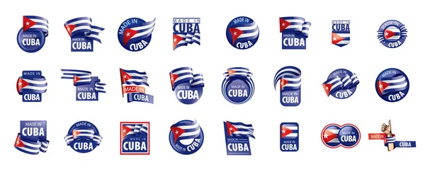Σημαία Κούβας, διανυσματική απεικόνιση σε λευκό φόντο — Διανυσματικό Αρχείο