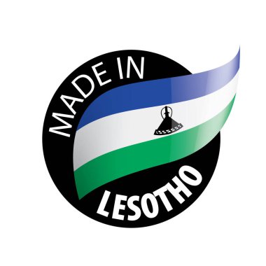 Lesoto bayrağı, beyaz bir arka plan üzerinde vektör çizim