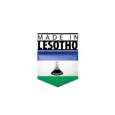 Lesoto bayrağı, beyaz bir arka plan üzerinde vektör çizim