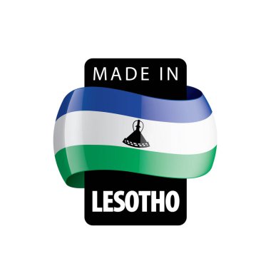Lesoto bayrağı, beyaz bir arka plan üzerinde vektör çizim