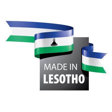 Lesoto bayrağı, beyaz bir arka plan üzerinde vektör çizim