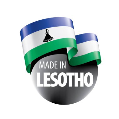 Lesoto bayrağı, beyaz bir arka plan üzerinde vektör çizim