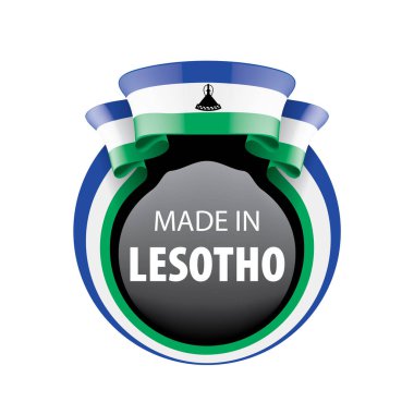 Lesoto bayrağı, beyaz bir arka plan üzerinde vektör çizim