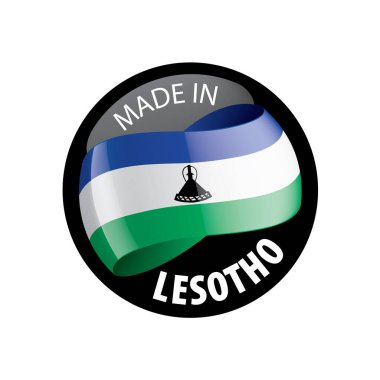 Lesoto bayrağı, beyaz bir arka plan üzerinde vektör çizim