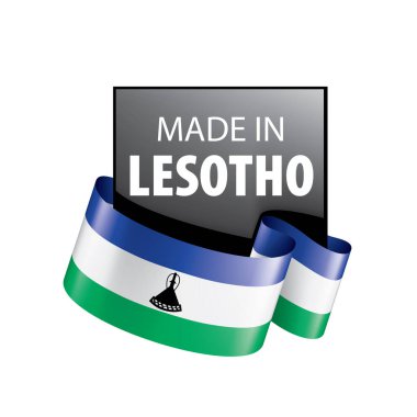 Lesoto bayrağı, beyaz bir arka plan üzerinde vektör çizim
