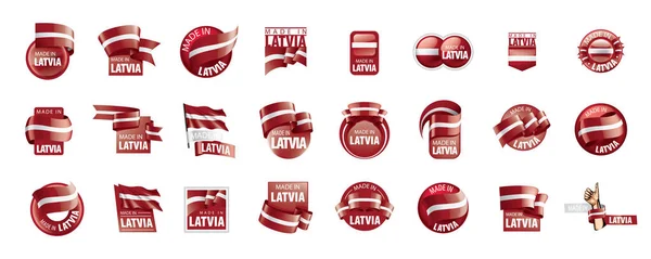 拉脱维亚国旗, 白色背景下的矢量插图 — 图库矢量图片