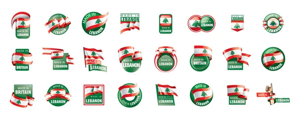 Lübnan bayrağı, beyaz bir arka plan üzerinde vektör çizim — Stok Vektör