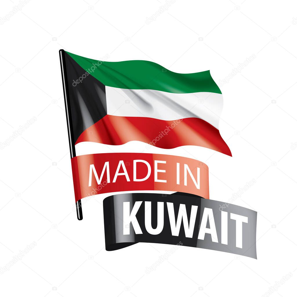 Kuwait flag, vector illustration on a white background