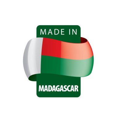 Madagaskar bayrağı, beyaz bir arka plan üzerinde vektör çizim