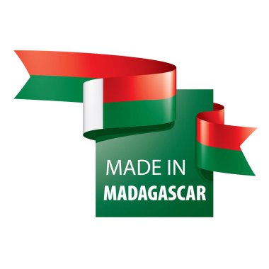 Madagaskar bayrağı, beyaz bir arka plan üzerinde vektör çizim