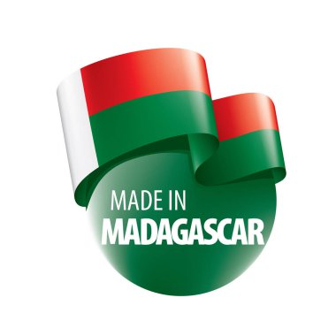 Madagaskar bayrağı, beyaz bir arka plan üzerinde vektör çizim