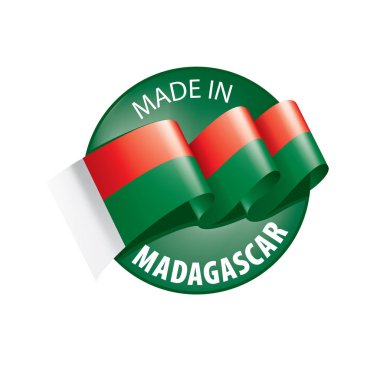 Madagaskar bayrağı, beyaz bir arka plan üzerinde vektör çizim